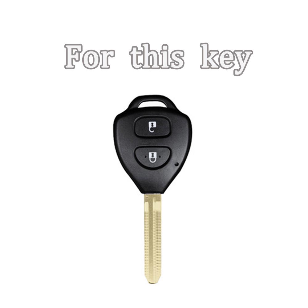 2 Buttons TPU Car Key Case Cover For Toyota Camry Reiz Yaris Vitz Vios Rav4 Ractis Auris HiLux Corolla Fortuner Prado Verso