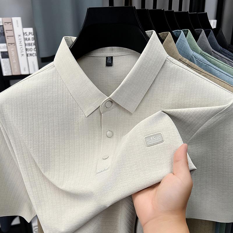 Summer Men s Short Sleeve T-Shirtpolo Business Casual Lapel Collar Middle-Aged & Young M