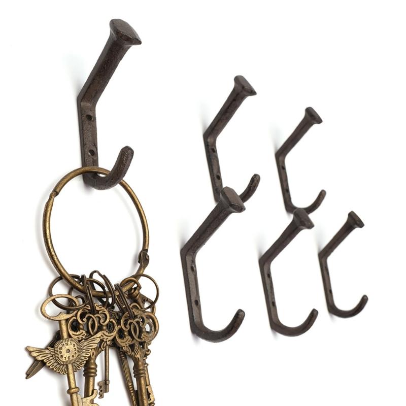 Decorative Iron Door Hook Antique Nail Design Wall Mounted Organizers Durable Entryway Storage Solution For Coat Bags Keys