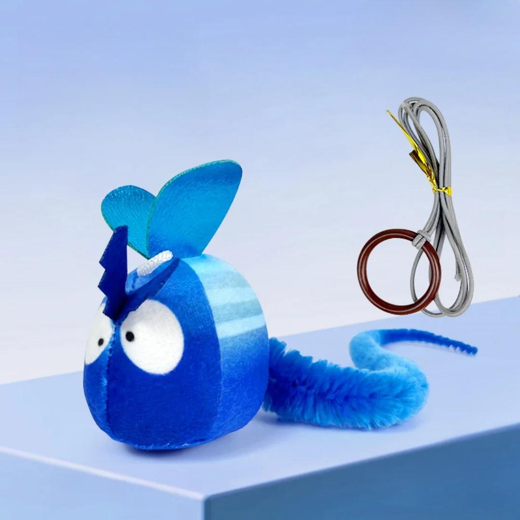 Pet Plush Sounding Toy Hanging Plush Ball Simulation Insect Creative Cat Toy Bite-resistant