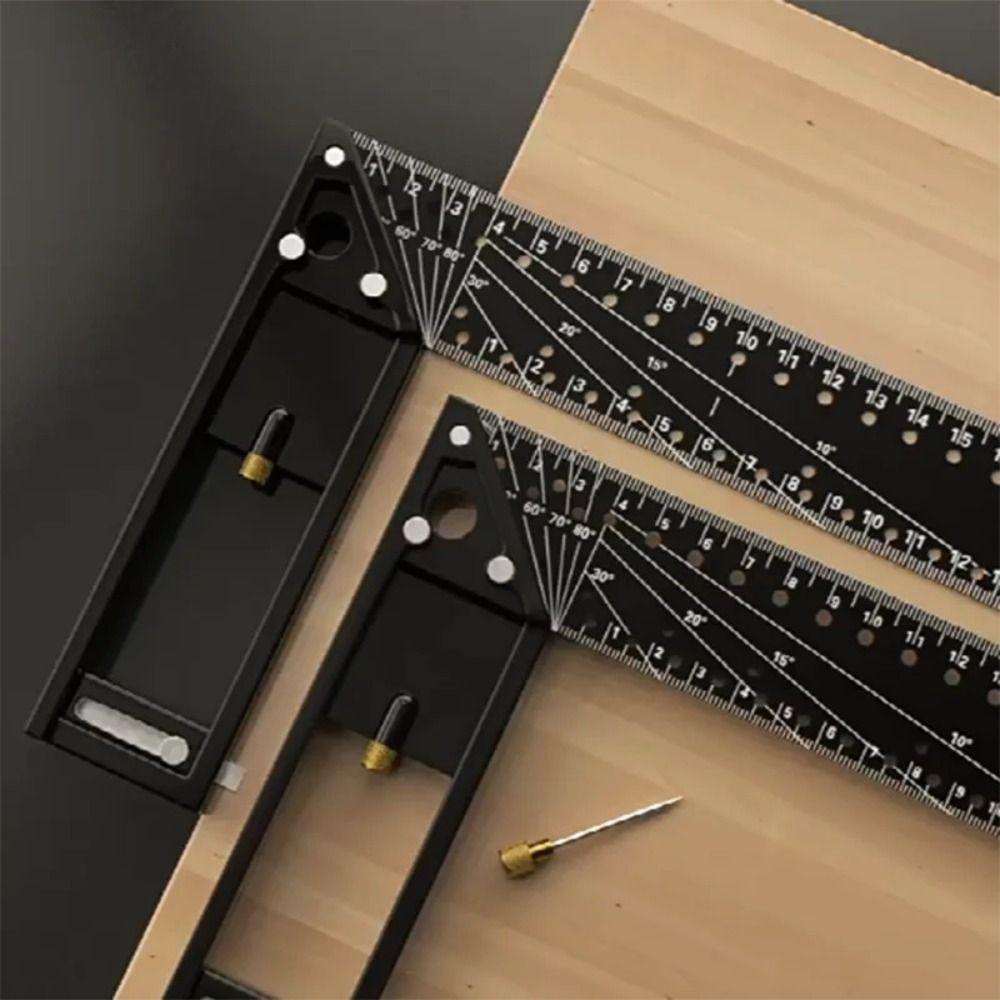 Industrial Grade Right Angle Ruler 45/90 Degree Hole Woodworking Gauge  Carpentry