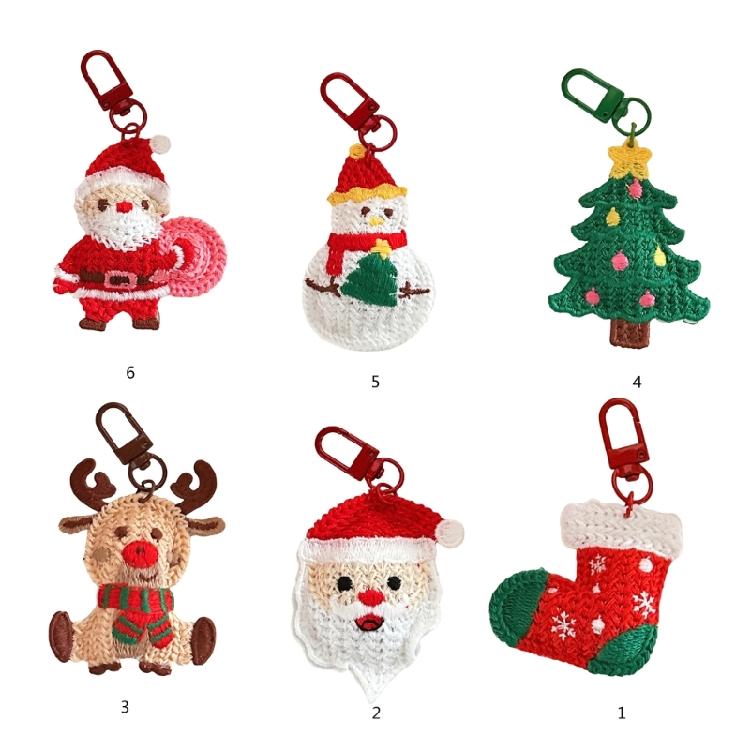 Plush Weaving Christmas Ornaments Bag Keychains Fashion Hanging Decorative for Family Gatherings