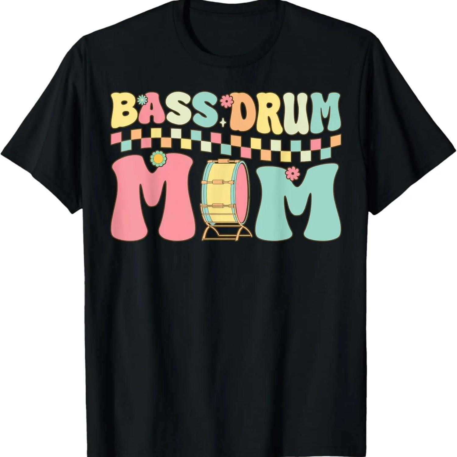 

Bass Drum Mom Groovy Drummer Mom Drumming Drum Lover T-Shirt XXXXXL чёрный