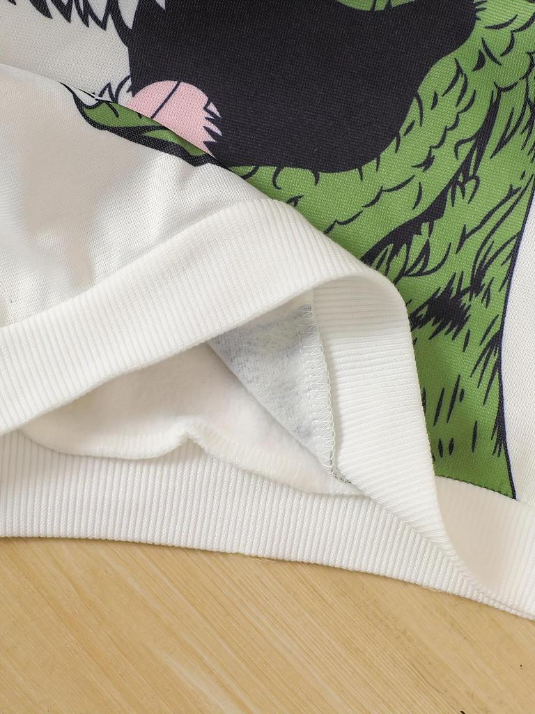 Conjunto de Moletom com Calça 3D de Dinossauro para Meninos - Roupa Tendência 2025