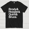 Brody, Hooper, Quint, & Bruce Unisex 100% Cotton Summer Casual Cool Loose T-Shirt