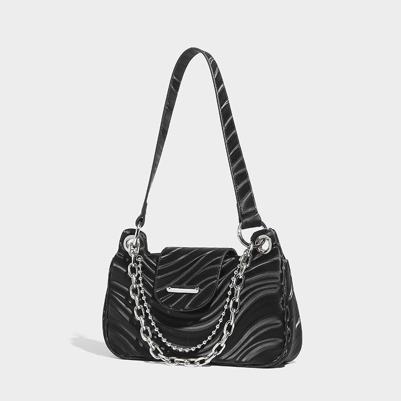 2023 New Underarm Single Shoulder Handbag for Women Summer Retro Black High-End Niche Versatile Commuter Crossbody Bag