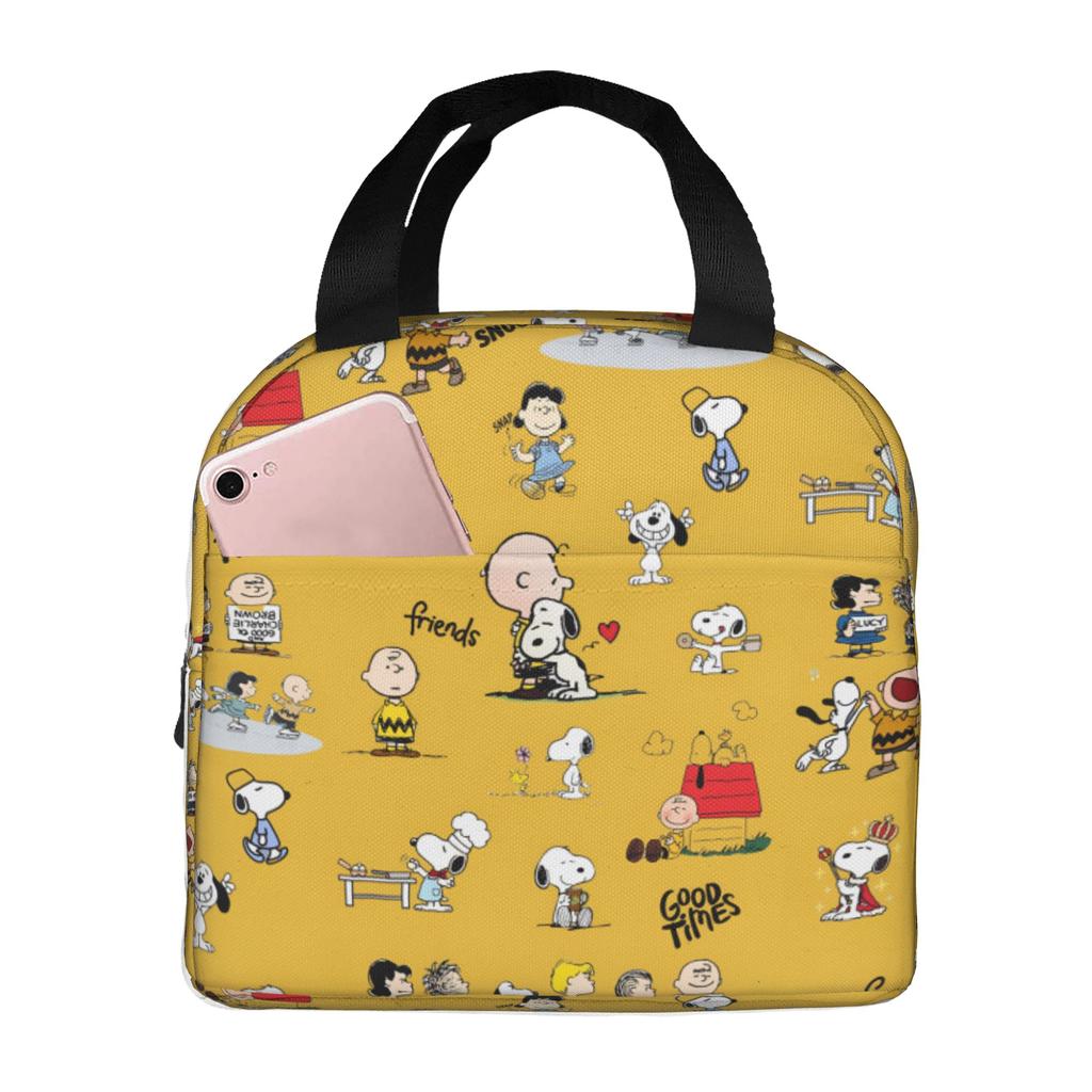 Custom S-Snoopies Portable Lunch Box Women Men Leakproof Manga Thermal Cooler Food Insulated Lunch Bag Office Work
