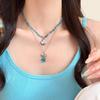 Unique Design Blue Starfish Shell Necklace - Seaside Vacation Style Clavicle Chain, Perfect Travel Photo Accessory for Women
