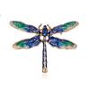 Elegant Dragonfly Brooch with Rhinestones and Oil Painting for Coats and Sweaters