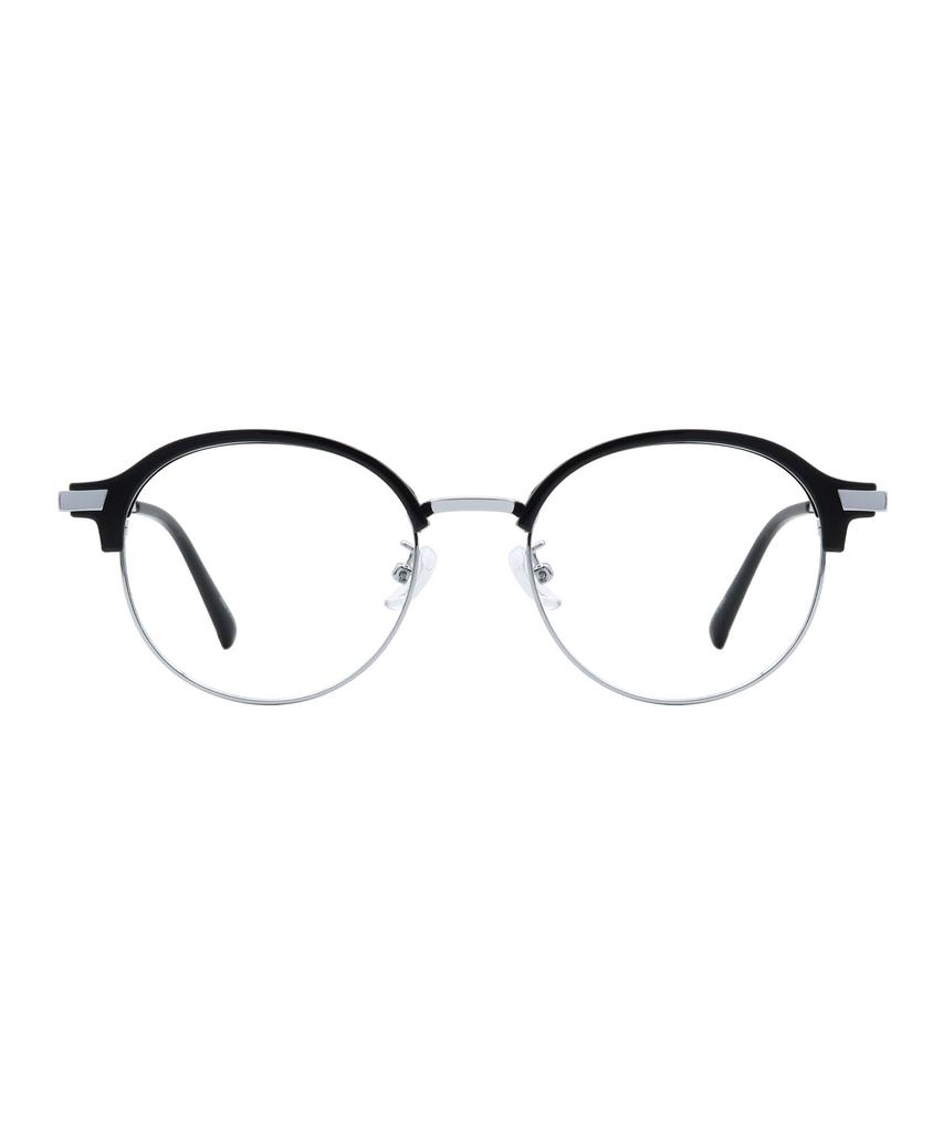 Oateu Amos Black Round Browline Glasses
