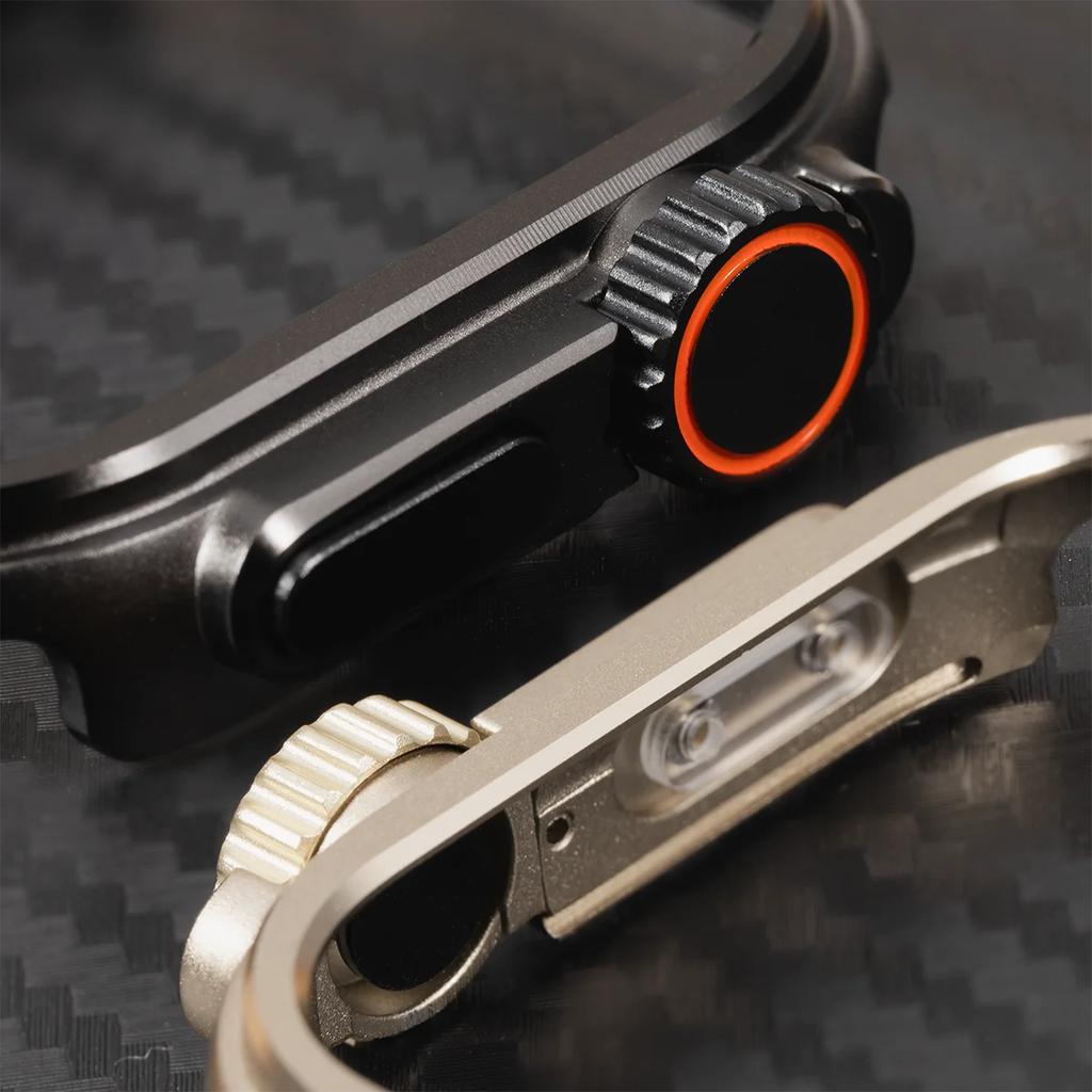 Metall+Kunststoff Hülle für Apple Watch 11 10 46mm Wechsel zu Ultra 2 Abdeckung Aluminiumlegierung Stoßfänger Schutzrahmen für IWatch S10 46mm