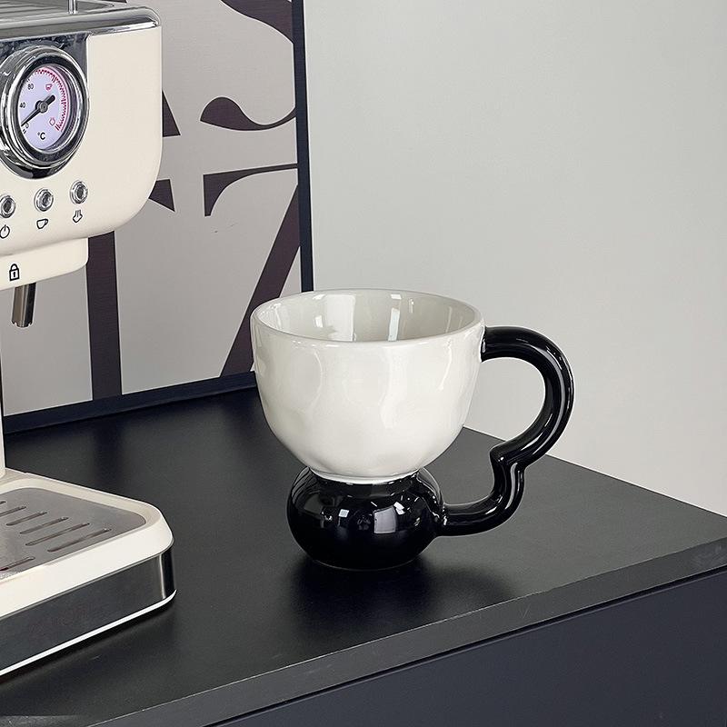 Light Luxury Contrast Ball B Type Ceramic Cup Style High Quality Household Drinking Cup Dormitory Office Coffee Cup