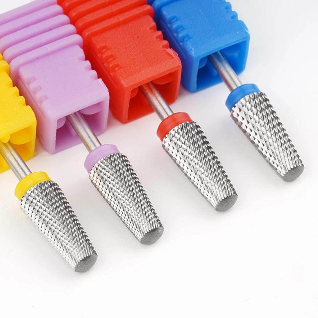 1pc 5 In 1 Tungsten Steel Nail Drill Bits, for Electric Nail File Manicure Machine, Professional Nail Art Drill Bit Set