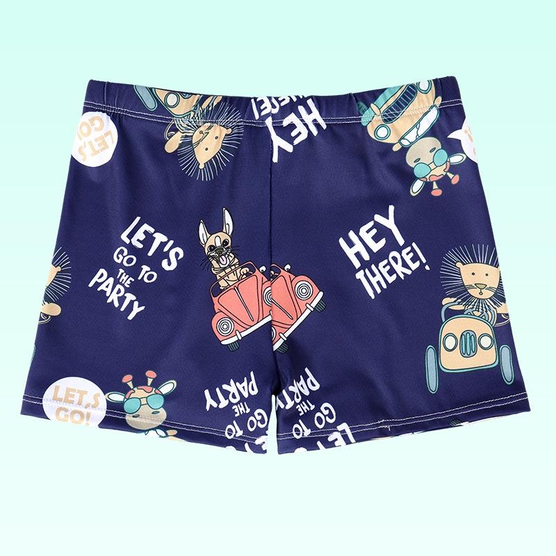 Boys  Quick-Dry Cartoon Swim Trunks - Elastic, Digital Print Summer Shorts S/90