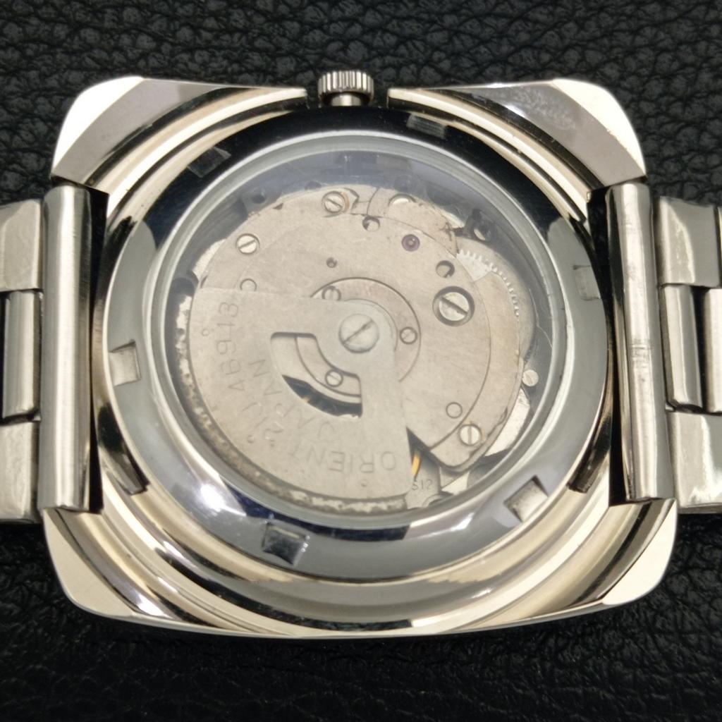 USED VINTAGE ORIENT AUTOMATIC 46943 JAPAN MENS BLACK COLOR DIAL WATCH A702241-5 R123-a702241