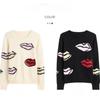 Women's Crew Neck Sweater Autumn Winter Thick Loose Printed Sweater Soft and Comfortable Knit Pullover Sweater