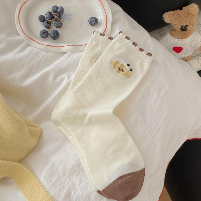 Female Spring and Autumn Lovely Duckling Comfortable Sweat Absorption College Wind Tube Cotton Socks