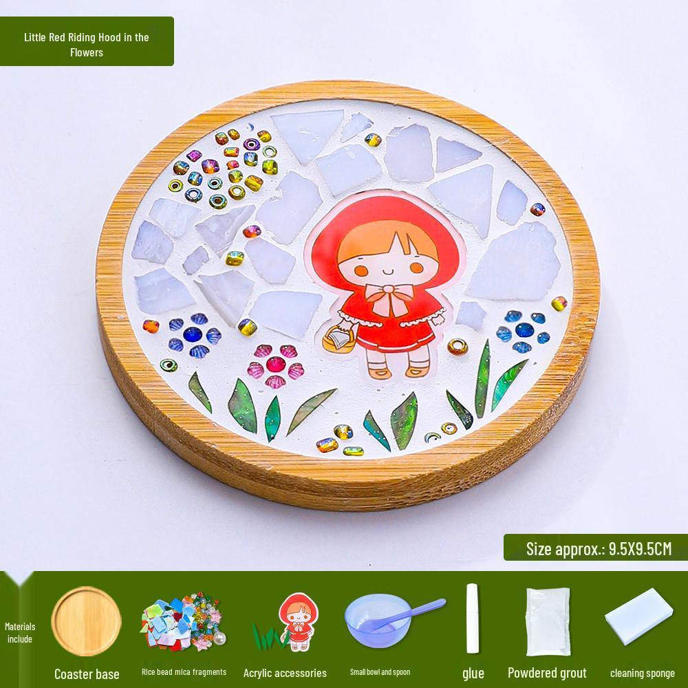 DIY Mosaic Coaster Kit: Creative Glass Sticker Craft for Kids & Adults