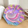 Magical Swan Auto-Folding Umbrella: Rainbow Fantasy Design, Portable 3-Fold Structure with Iron Frame, Perfect for Festivals, Travelers, Dai