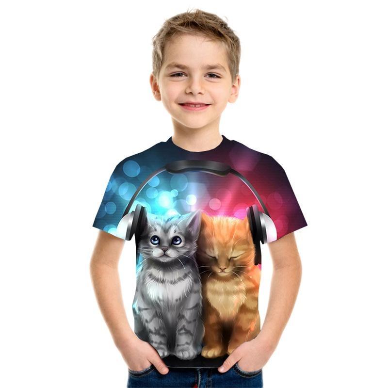 Lustiges Tier Kinder Erwachsene Bedrucktes T-Shirt Sommer Damen und Herren Lässig Outdoor Mädchen und Junge Kurzarm T-Shirts Top Pullover