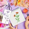 Kindersichere Zeichenübungs-Sets 18 Präzise Geschnittene Wildblumen-Schablonen Wiederverwendbare Kunststoff-Kunstführer Für Schulprojekte Kreatives Lernen