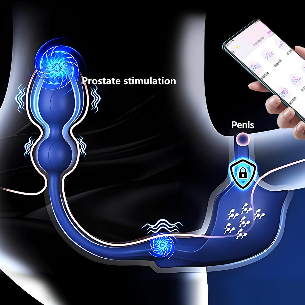 Vibrating Cock Ring Anal Plug Penis Ring Prostate Vibrator Sex Toys for Men Mode Testicle Massage Anal Butt Plug Penis Ring Male Masturbator