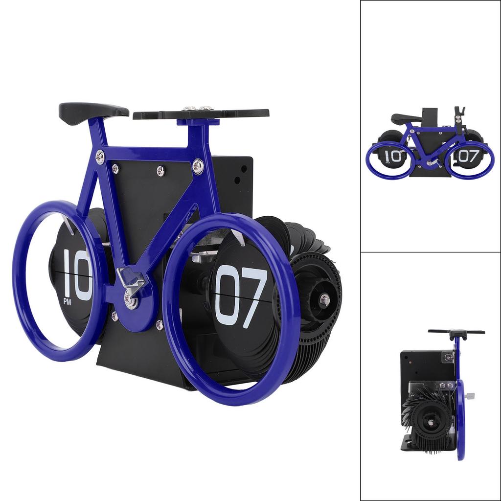 Vintage Desk Clock Bike Shape Retro Mechanical Battery Powered Gear Operated Timer Reminder Table Clock for