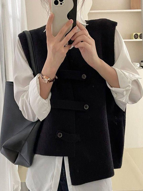 Women's 2026 Autumn/Winter Sleeveless Cardigan Vest