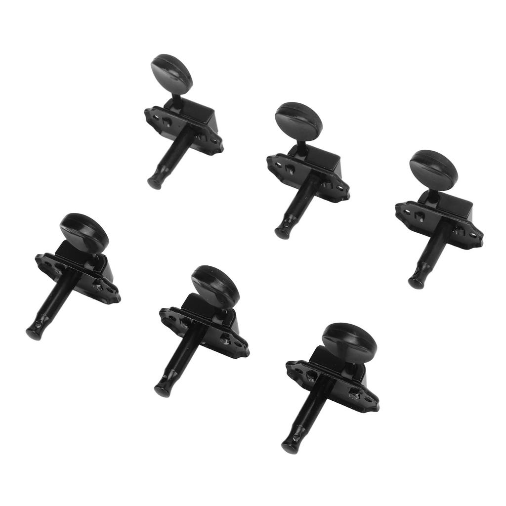 6 Pcs String Tuning Pegs 3L3R High Strength Metal Machine Head Tuners for Electric Guitar Black