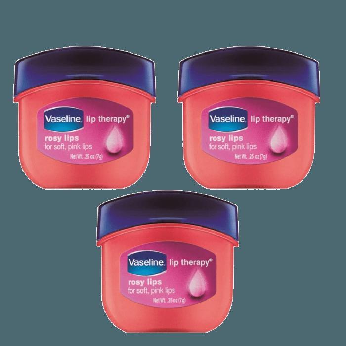 Vaseline Lip Balm Lip Therapy Rosy Lips Mini Jar Essence 7g x 3 (30322864)
