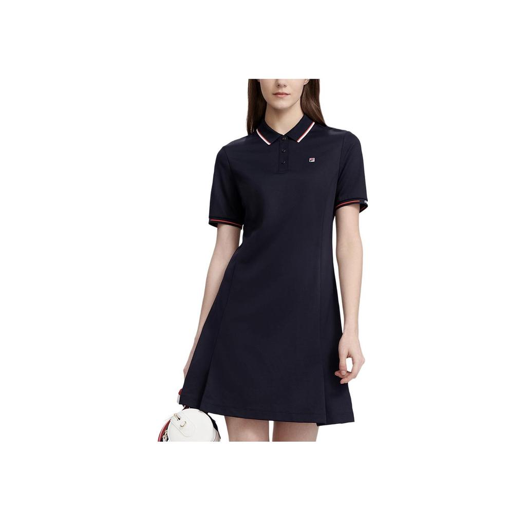 New FILA MODERN HERITAGE Short Sleeved Dress Women's Blue F11W321303FNV