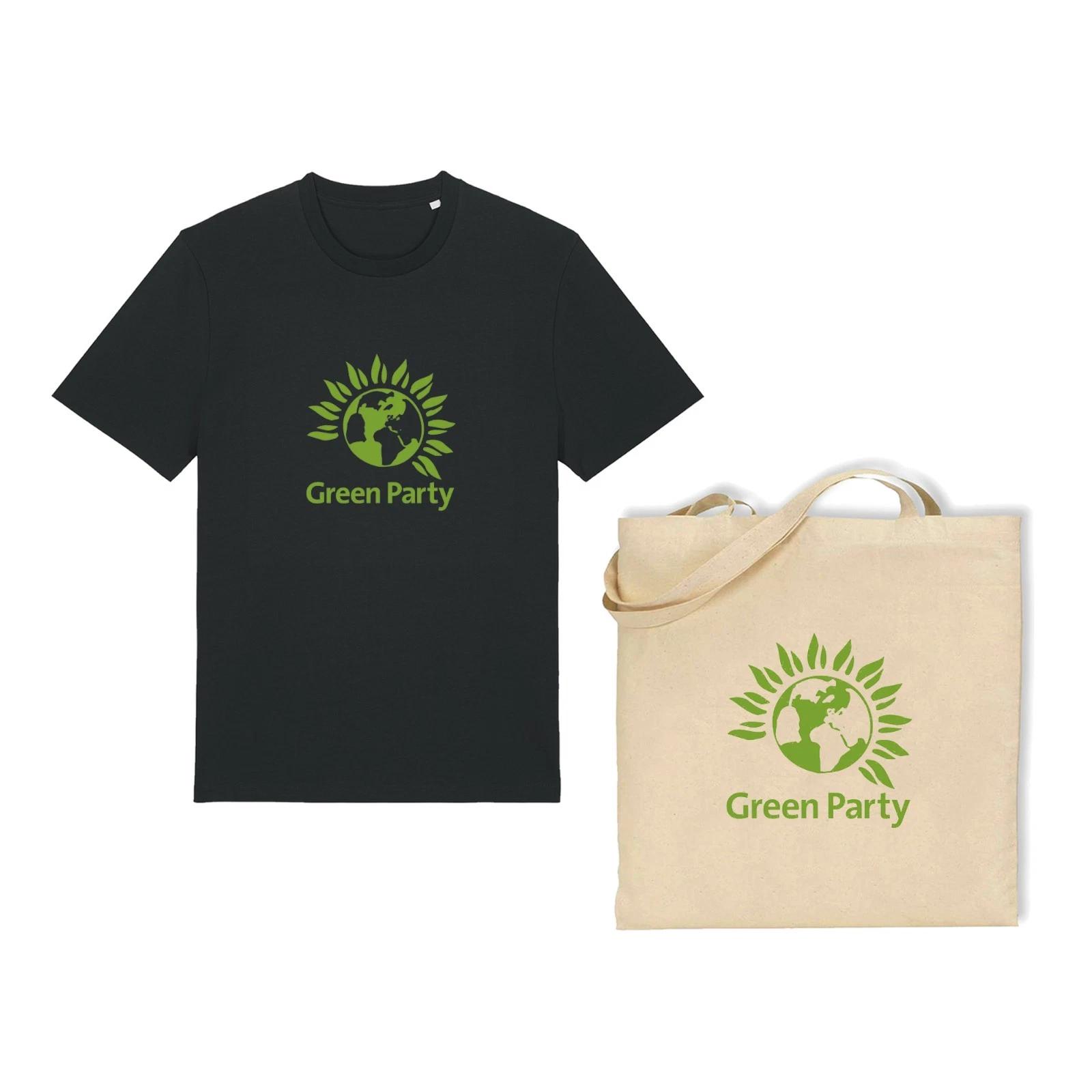 COMBO Unisex T-Shirt & Tote Bag Set - Green Party-Political-Voting 3XL