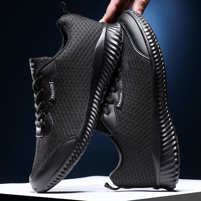 

Мужские кроссовки Дышащая уличная дорожная обувь Легкая черная обувь 45 чёрный