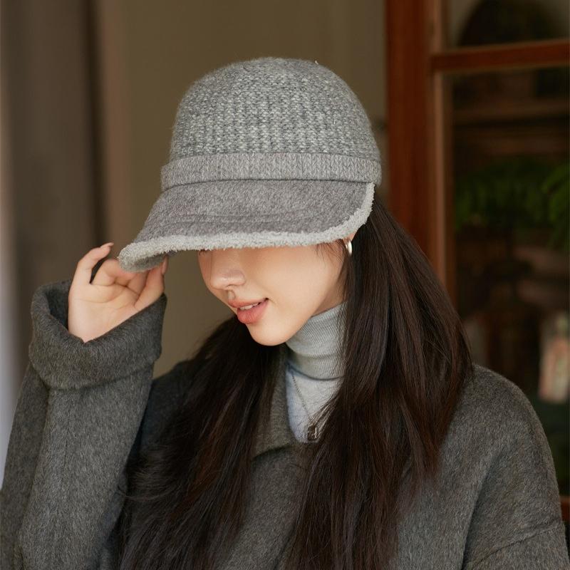 Fashion Cap Autumn Winter Warm Cold Ladies Bucket Hat Casual Knitted Wool Equestrian Hat