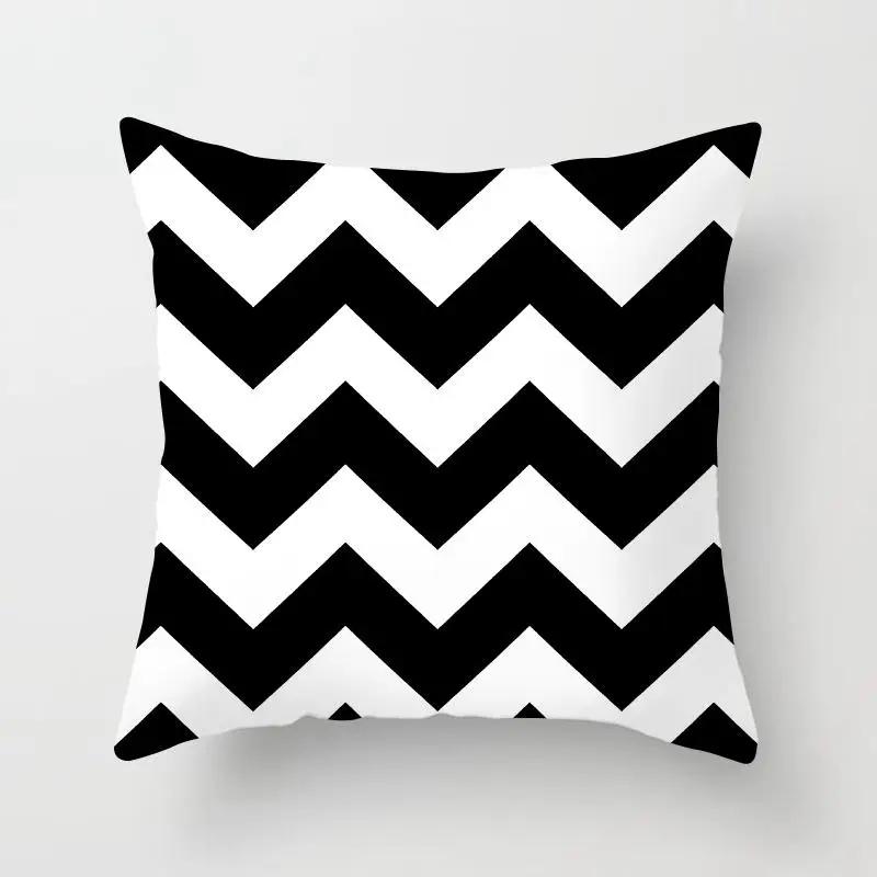 Black White Nordic Geometry Pillow Case Home Decor Decorative Polyester Cushion Cover for Bedroom Pillow Cover Hogar Funda Cojin