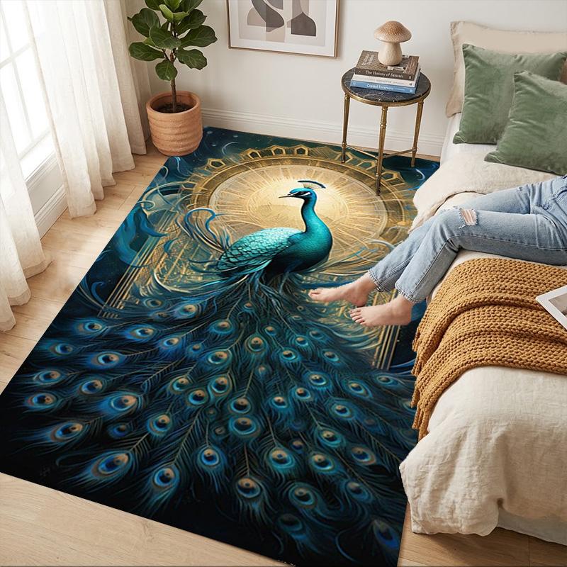 Peacock Fantasy Living Room Nonslip Area Rug Soft Carpet For Bedroom Game Playroom Sofa Office Home Decor Doormat Christmas Gift C9301541