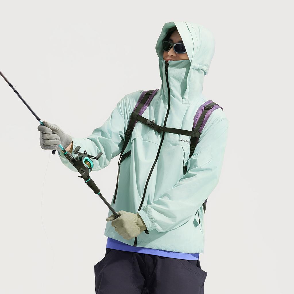 Li Ning Urban Outdoor Series Solid Color Zip-Up Hooded Loose Breathable UV Protection Sun Protection Jacket Unisex Jacket Gray-Green AFDV461-8