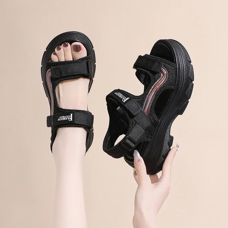 Fashion Casual Sandals Women 2025 Hot Sale Female Shoes Open Toe Women's Sandals Platform Outdoor Round Toe Flat with Ladies Shoes