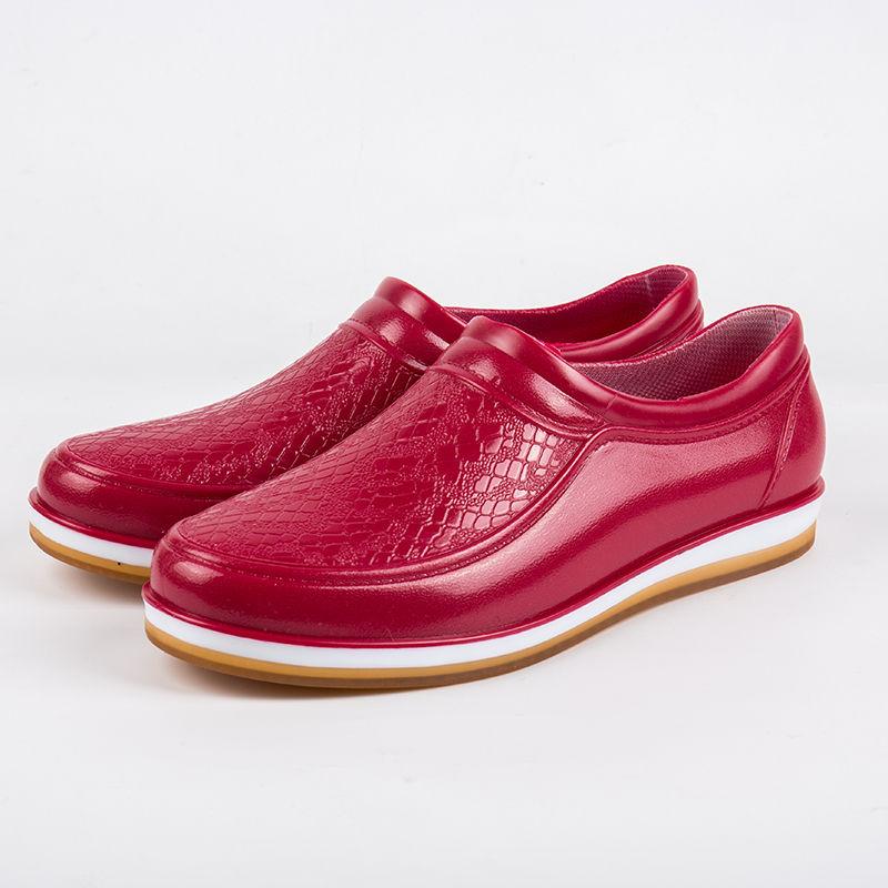 Mode Unisex Wasserschuhe,Haushalt Küche Tragen Damen Regenstiefel,Rutschfeste TPR Sohle Flache Galoschen,Rindermuskelboden,Farben,Tropfen