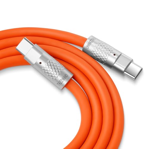 Thzzhnno Silicone USB C 3.2 Gen 2 Charging Cable 100W 3M, 20Gbps Ultra Flexible Material Flexible USB C To USB C, 4K@60Hz Video Type C Cable Compatibl
