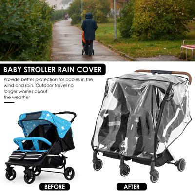 Universal Stroller Rain Cover Single and Double Baby Stroller Transparent Raincoat Wind Dust Shield Outdoor Baby Accessories