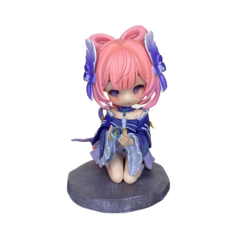 Sangonomiya Kokomi Chibi Anime Figurine Fully Painted Sitting Cute Girl Limited Edition With Color Box For Anime Collection Fans