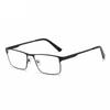 Metal Presbyopia Glasses Men Square Large Frame Reading Spring Blue Light Blocking Eye Protection Eyeglasses +0.75+1+1.25+1.75+2