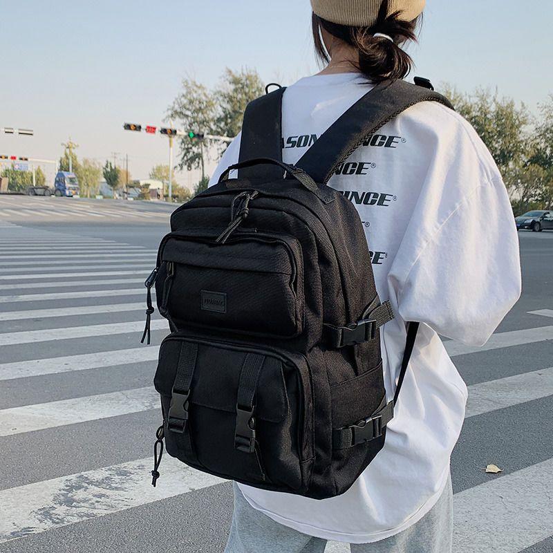 Hong Kong Style Large Capacity Backpack Women Korean High School Student Harajuku College Bag Unisex Rucksack