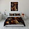 Wizard Cat Decorative Set Soft Skin-Friendly Bedding Set Includes 1 Duvet Cover And 2 Pillowcase Gift