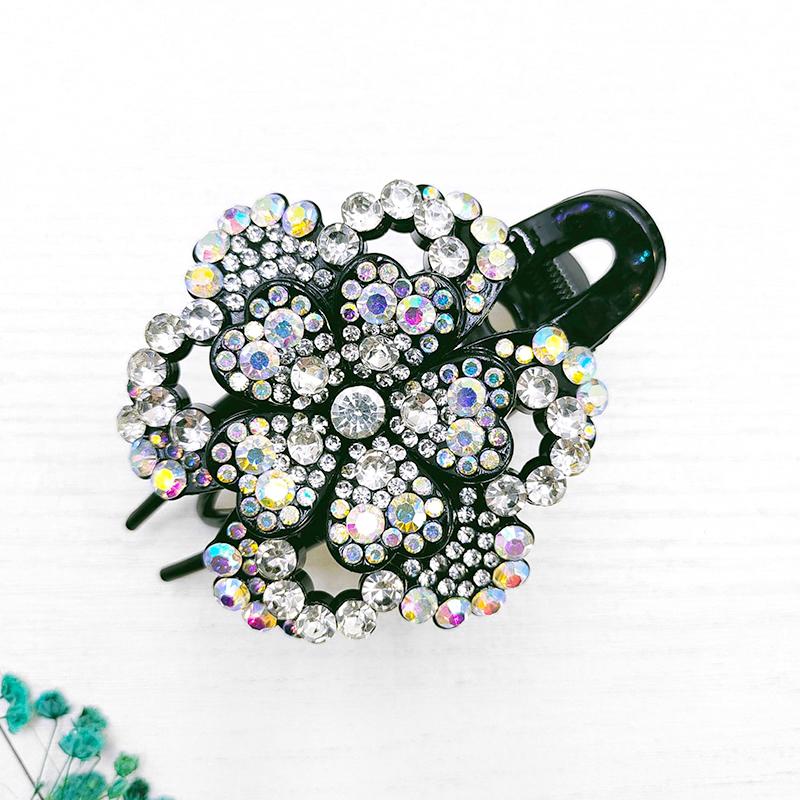 

1 шт. Заколки-крабы для волос, Заколки для волос, Шпилька, Женский зажим для волос, Модный зажим-уточка, Пластик, Стразы белый