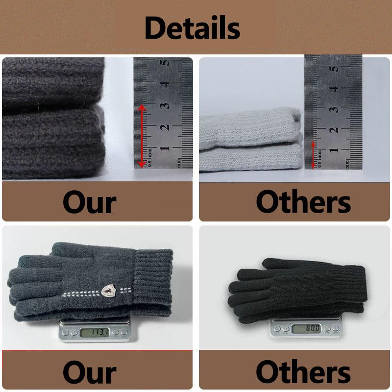 Neue Herren-Warmhandschuhe für den Winter, Touchscreen, plus Samt, verdickt, kältefest und warm, Wollstrickhandschuhe