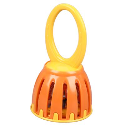 Handliche Käfigglocke Babyrassel Orff Kunststoff Kinder Musik Perkussionsinstrument Spielzeug W215 Orange und
