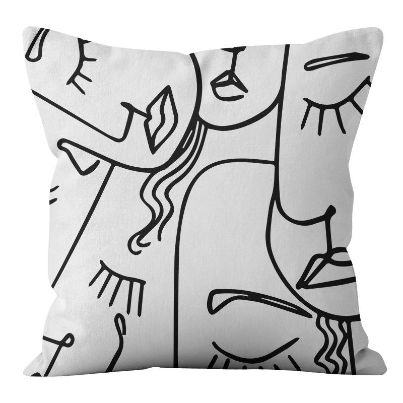Stil Minimalist Nordic Alb-Negru Abstract Geometric Față de Pernă Acasă Living Canapă Pernă Față de Pernă