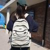IELGY hong kong style backpack women's couple canvas breathable design sense niche texture backpack
